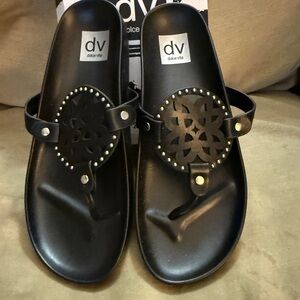 Dolce Vita Black Sandals with Floral Design